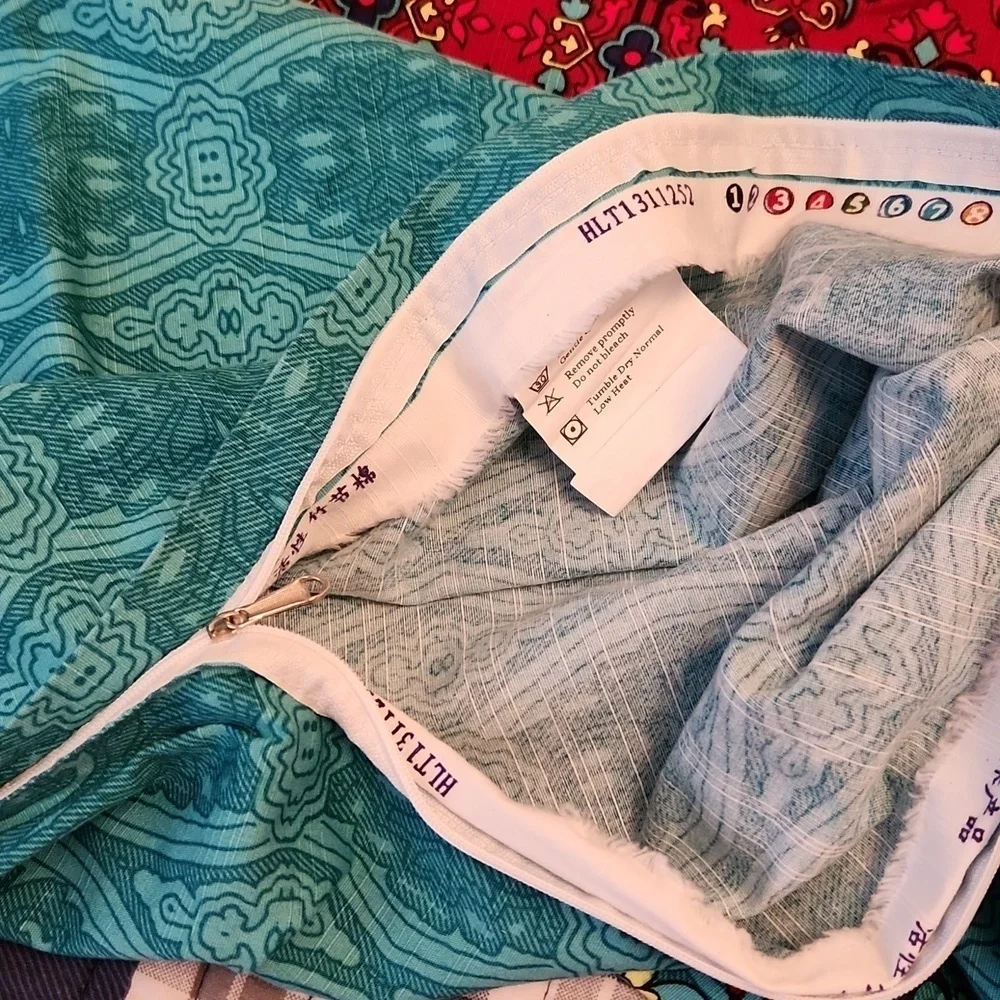 NWOT Bohemian multicolor floral print heavy cotton duvet cover 90